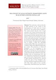 PDF) The Concept of Legal Intensity: Harmonizing God's Rule within  Constitutional Law