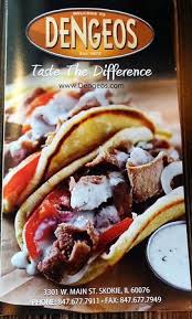 Menu Cover Page Picture Of Dengeos Restaurant Skokie Tripadvisor
