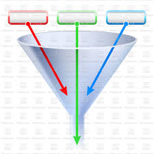 Three Stage Funnel Chart Stock Vector Image