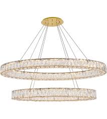 Elegant Lighting 3503d40g Monroe Led 41 Inch Gold Chandelier Ceiling Light