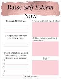 Maybe you would like to learn more about one of these? Free Printable Raise Your Self Esteem Now Shikah Anuar Self Esteem Activities Self Esteem Worksheets Self Esteem