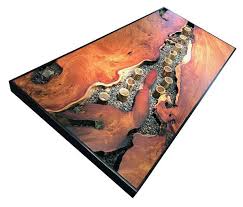 Large Maka Coffee Table 67 Coffee Table Wood Coffee Table Resin Table