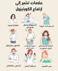 🔍 علامات ارتفاع الكورتيزول في الجسم: 1. زيادة الوزن وخاصة في منطقة البطن والوجه (وجه القمر) 2. شحوب البشرة أو ظهور حب الشباب 3. تساقط الشعر 4. اضطرابات في النوم (أرق أو