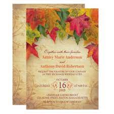 Maple Leaves Wedding Invitation Fall Autumn Zazzle Com Convite