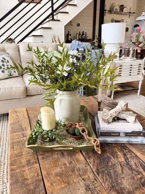 How To Style A Rustic Coffee Table With Thrifted and Budget Decor