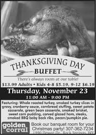 **no purchase necessary to enter or win. Thanksgiving Day Buffet Golden Corral
