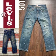 If you're using a single color on a piece of furniture and want to expose the original wood layer, henry says dry distressing is the way to go. Classic Levi S 501 Distressed Paint Splatter Jeans Men S Fashion Activewear On Carousell