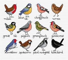 twelve garden birds cross stitch chart download sewandso