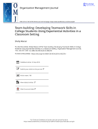 We did not find results for: Pdf Team Building Developing Teamwork Skills In College Students Using Experiential Activities In A Classroom Setting