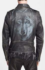 Diesel L Seddick Leather Moto Jacket With Wolf Graphic Nordstrom Leather Moto Jacket Jackets Diesel Tops