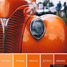 Vintage Cars Orange Spring Summer Vibrant Color Palette Inspiration Digital Art Palette And Brand Brand Color Palette Fall Color Palette Color Pop