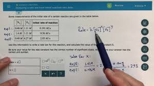 There is usually more than one way to measure the rate of a reaction. Aleks Deducing A Rate Law From Initial Reaction Rate Data Youtube