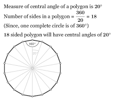 What about a regular decagon (10 sides) ? What Polygon Has A Central Angle Of 20 Quora