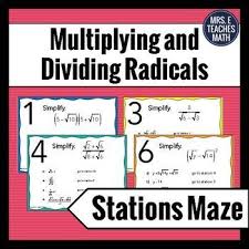 The solution to each puzzle is included. In This No Prep Activity Algebra Students Will Move Around The R Simplifying Radical Expressions High School Math Lesson Plans Middle School Math Lesson Plans