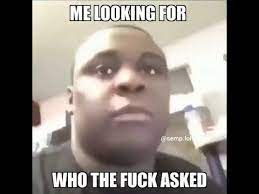 Me Looking For Who The Fuck Asked Youtube