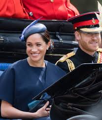 Lounge suit or jacket, tie and trousers; Meghan Markle Navy Outfit At Trooping The Colour 2019 Popsugar Fashion