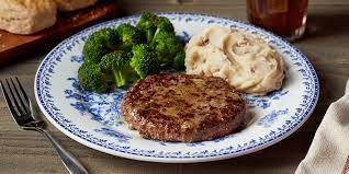 Add the breadcrumbs and stir to form a paste. Half Pound Hamburger Steak Country Dinner Plate Cracker Barrel