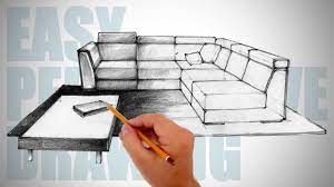 How To Draw Furniture - Easy Perspective Drawing 12 - Youtube