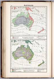 Places, streets and buildings photo. Temperature And Vegetation Of Australia New Zealand 1896 Australia Map Old Maps Map
