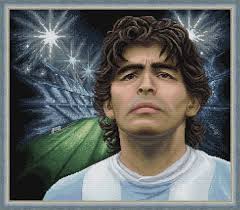 Diego Armando Maradona Cross Stitch Pattern