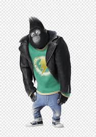 I couldn't find a porcupine costume anywhere so we had to get creative. Gorilla With Black Jacket Johnny Sing At The Movies Cartoons Png Pngegg