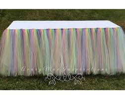 Pastel Rainbow Tulle Table Skirt Unicorn Tulle Tutu Table Etsy Table Skirt Tulle Table Tulle Table Skirt