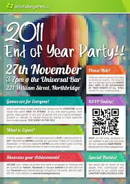 Fully customizable and editable ai &‌ psd template(s). 2011 End Of Year Party Flyer High Res Let S Make Games