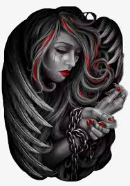 Perfect designs for black and grey chicano tattoos. Angel Sad Gangster Tattoo Chain Lipstick Makeup Og Abel Free Transparent Png Download Pngkey