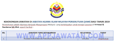 Rayuan persekutuan yang melibatkan rayuan jabatan agama islam wilayah. Jawatan Kosong Terkini Di Jabatan Agama Islam Wilayah Persekutuan Jawi Appjawatan Malaysia