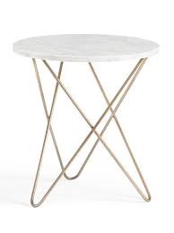 Saarinen side table in a transitional living room beside a linen sofa joins with a white lacquered sofa table accented with yellow x stools and a set of. Marble Top Side Table Marble Top Coffee Table Marble Top Side Table Coffee Table Wood