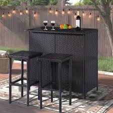 Choose from contactless same day delivery, drive up and more. Mcombo 3pcs Black Wicker Bar Set Outdoor Bar Table 2 Stools Steel Frame 40 4 X23 8 X40 7 1201bk Walmart Com Walmart Com
