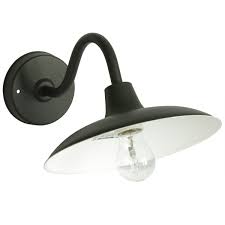 Wandlampe Fur Aussen Mit Schwanenhals Und Tellerschirm Von Auraluce Abgebildet In Schwarz Wandlampe Aussenwandbeleuchtung Wand