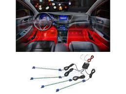 Ledglow 4pc Red Led Interior Underdash Lighting Kit Newegg Com
