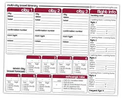 Free Printable Multi City Travel Itinerary Travel Itinerary Template Itinerary Template Travel Planner Template
