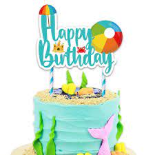 While your cake should fit in with the general theme of your wedding style and decorations, there are numerous ideas you can use to make beach wedding cakes unique. Beach Happy Birthday Cake Topper Cake Decorations For Cake Topper Birthday Party Supplies Buy Online In Angola At Angola Desertcart Com Productid 206403083