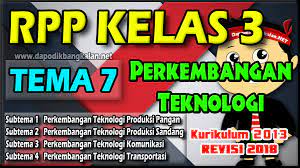 Temperatur, kelembaban udara relatif dan fotoperiodisitas berpengaruh langsung terhadap siklus. Rpp K13 Kelas 3 Revisi 2018 Tema 7 Perkembangan Teknologi Ppg Unj Angkatan 5