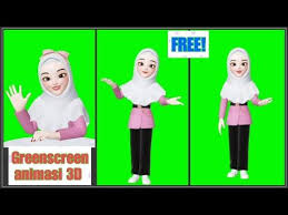  Free Download Greenscreen Animasi 3d Muslimah Berhijab Youtube Animasi 3d Kartun Animasi