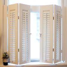 After the first year the 3m approved installer had to come out and re do many of the windows again because of shrinking and bubbles. Little Shudders For Added Privacy So Cute Interior Shutters Indoor Shutters Bathroom Shutters