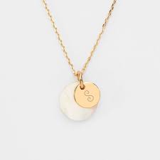 Pendentif Medaille Personnalise 10 Mm Plaque Or Gravee Et Breloque Nacre Pendentif Personnalise Pendentif Grave Bijoux Grave