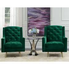 Reese Button Tufted Accent Chair With Gold Legs Assorted Colors Green Chair Living Room Tufted Accent Chair Green Accent Chair