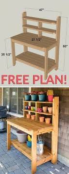 Free Potting Bench Plans Buildwoodshelf Diywoodworkingmesas Pflanzbank Heimwerkerprojekte Diy Terrasse