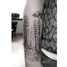 Black And White Woods Tattoo Doctor Woo Wood Tattoo Tree Sleeve Tattoo Redwood Tattoo