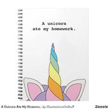 ⦁ 100% vector shapes resizable. A Unicorn Ate My Homework Funny Notebook Zazzle Com In 2021 Kids Notebook Design Notebook Cover Design Kids Notebook