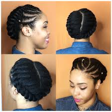 Protective styles for short natural hair: Twist And Halo Braid Natural Hair Updo Short Natural Hair Styles Natural Hair Twists