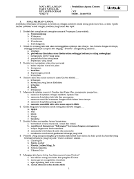 Documents similar to kisi kisi ips kelas vi semester ii. Download Soal Agama Kristen Kelas 12
