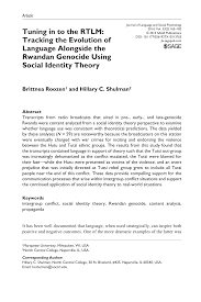 Before april 1994, rtlm sent messages about how the hutus must protect themselves against the. Http Journals Sagepub Com Doi Pdf 10 1177 0261927x13513765