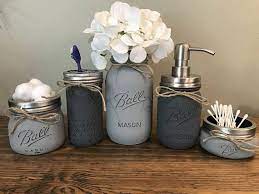 Shop modern bath decor, towels, shower curtains & more at west elm® Rustic Bathroom Decor Mason Jar Bathroom Set Mason Jar Mason Jar Bathroom Rustic Bathroom Decor Mason Jar Decorations