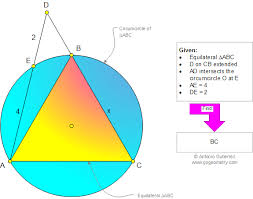 Geometry Problem 970 Equilateral Triangle Circumcircle Secant Metric Relations Math Teacher Master Deg Geometry Problems Math Tutorials Learn Math Online