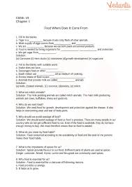 Cbse Class 6 Science Food Where Does It Come From Worksheets With Answers Chapter 1 Science Things To Come Worksheets