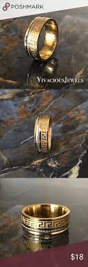Last One 8mm Sz 12 5 Stainless Steel Meander Ring Leather Fashion Wedding Rings For Women Rings